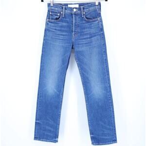 MOTHER The Tomcat Straight Ankle Jeans Rugby Rodeo Blue Women's 25